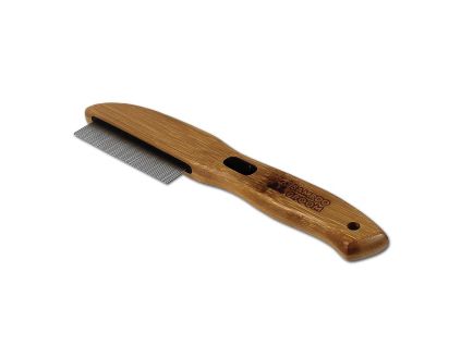 Bamboo Groom Flea Comb with 77 Rotating Pins