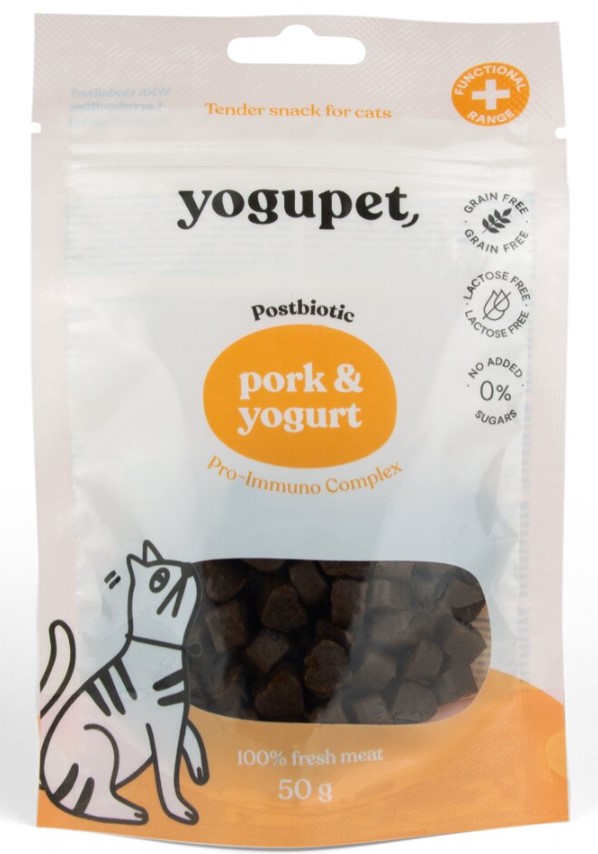 Yogupet Snack pro kočky – s vepřovým masem a jogurtem 50 g