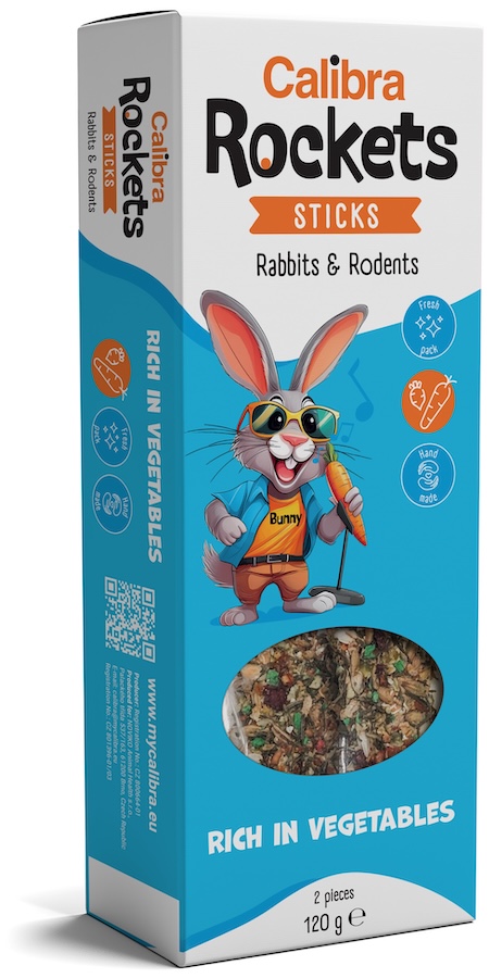 Calibra Rockets Sticks Rabbits&Rodents Zelenina 120g
