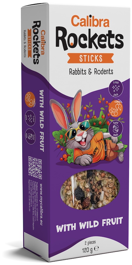 Calibra Rockets Sticks Rabbits&Rodents Divoké ovoce 120g