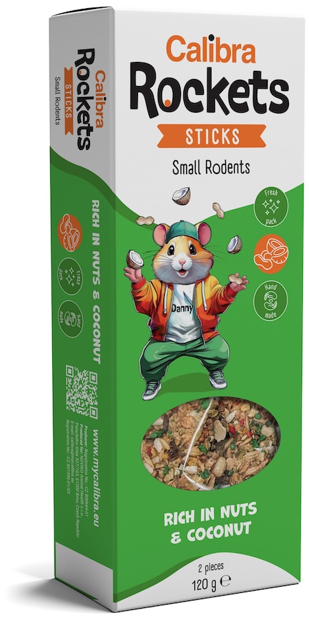 Calibra Rockets Sticks Small rodents Arašídy a kokos 120g