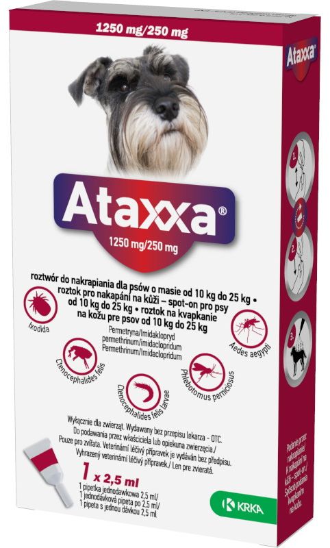 KRKA Ataxxa pro psy 10-25kg spot-on 1x2.5ml