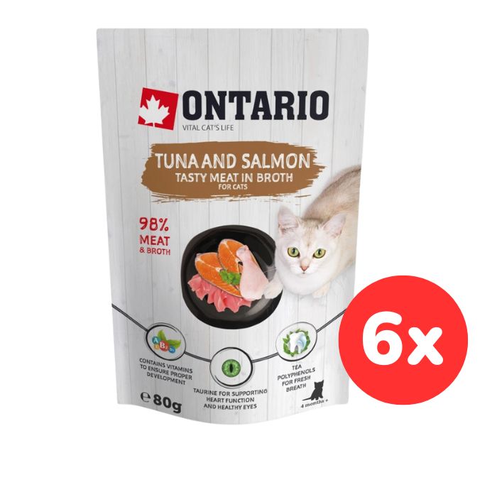Kapsička ONTARIO Cat Tuna and Salmon in Broth 6x80g