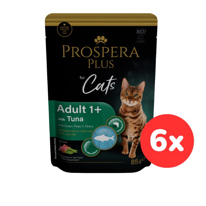 Kapsička Prospera Plus Cat Adult 1+ tuňák se zeleným hráškem 6x85g
