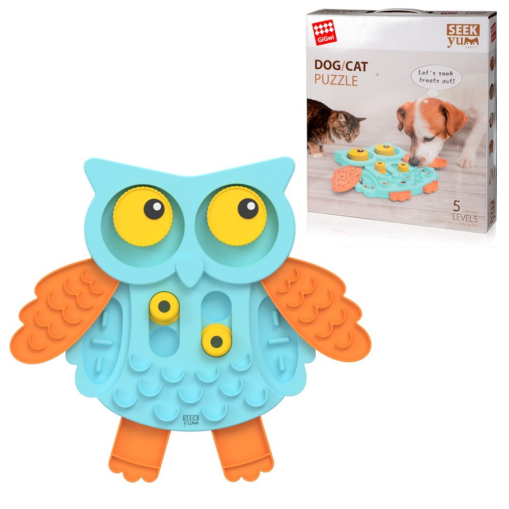 Gigwi plast Seek Yum interaktivní sova 30 x 33,5 x 4 cm