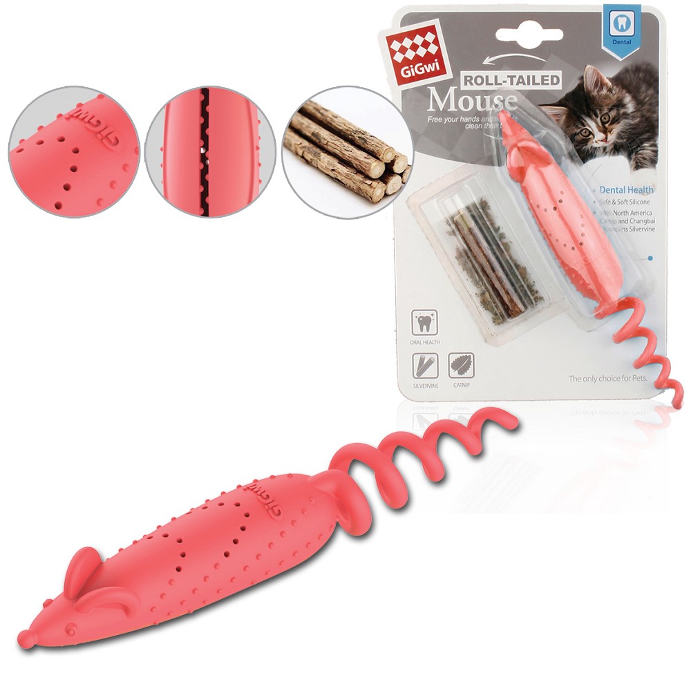 GiGwi Roll-tailed Mouse s matabi a šantou kočičí