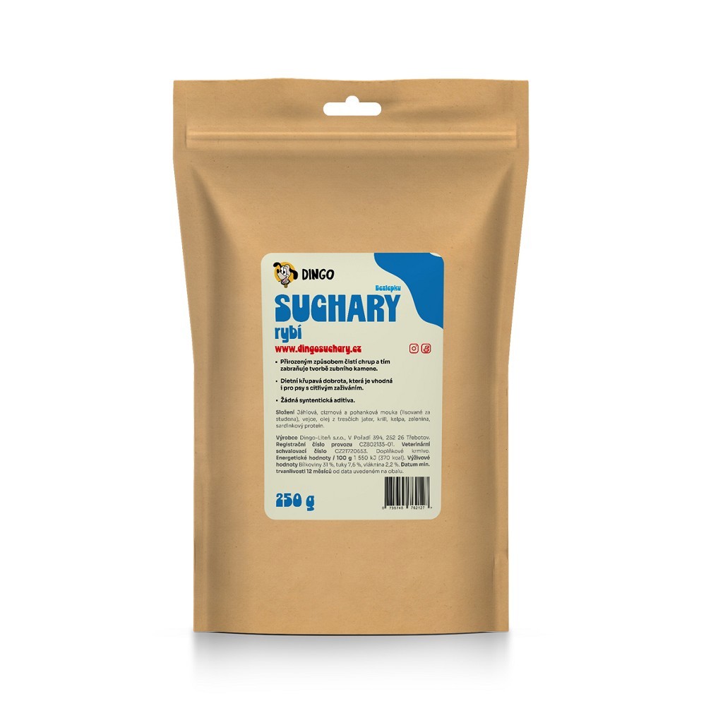 DINGO suchary rybí bezlepkové, 250g