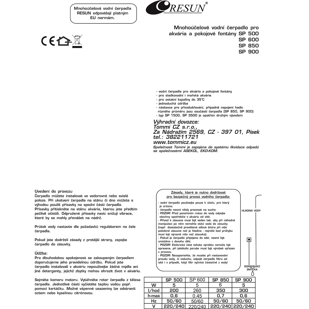 Resun Čerpadlo SP 500