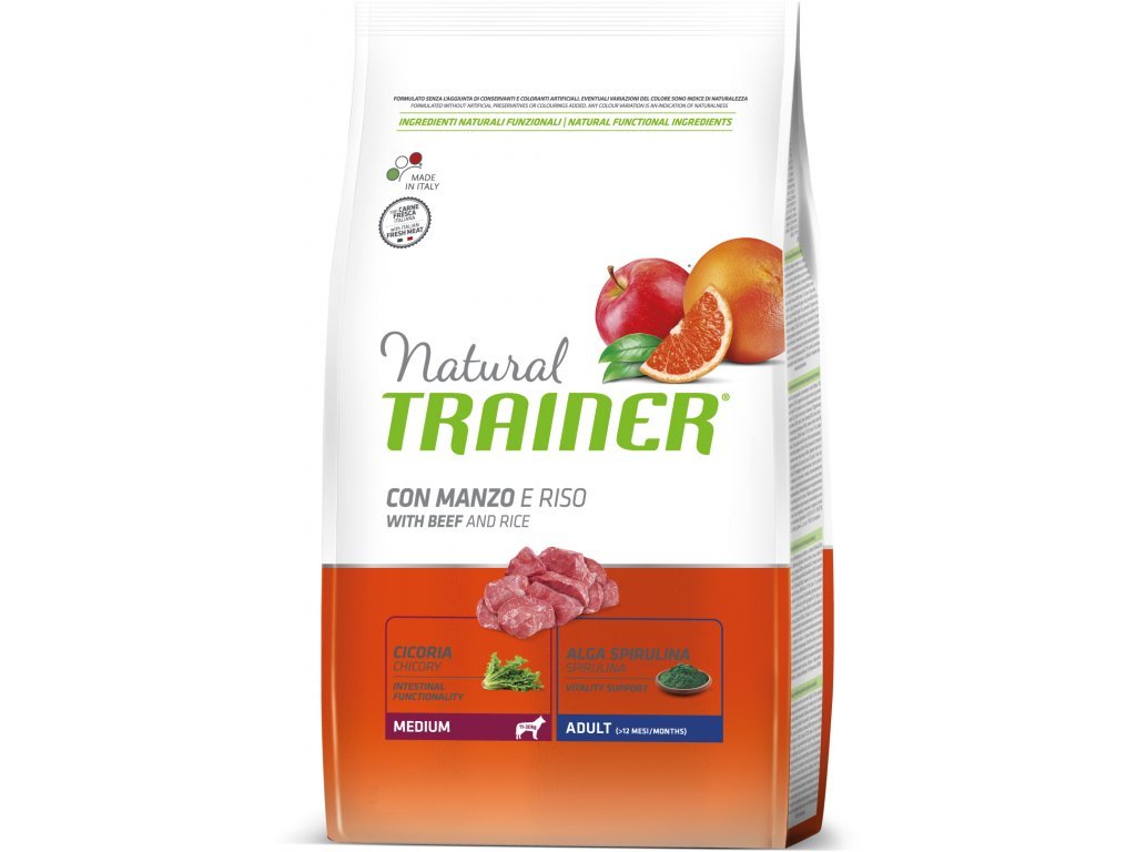 TRAINER Natural Medium Adult Hovězí a rýže 12kg