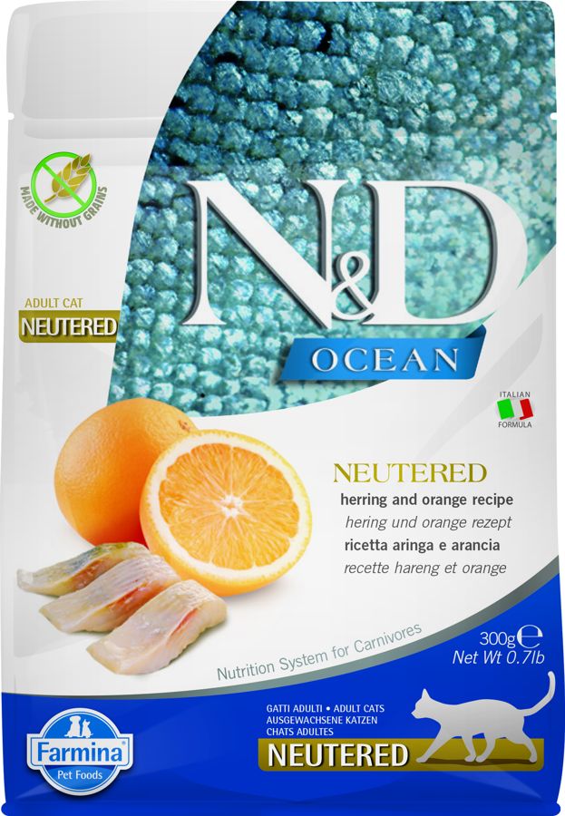 N&D OCEAN CAT NEUTERED Adult Herring & Orange 300g