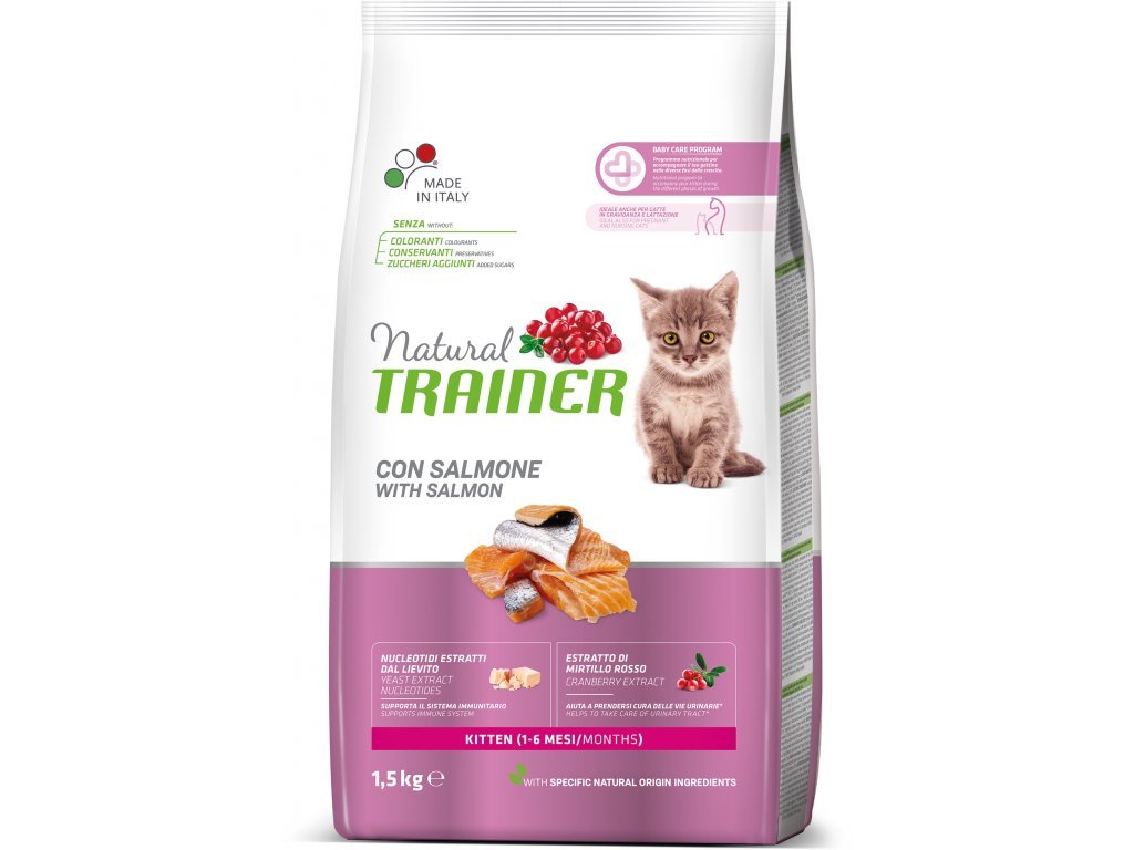 TRAINER Natural Cat Kitten losos 1,5kg