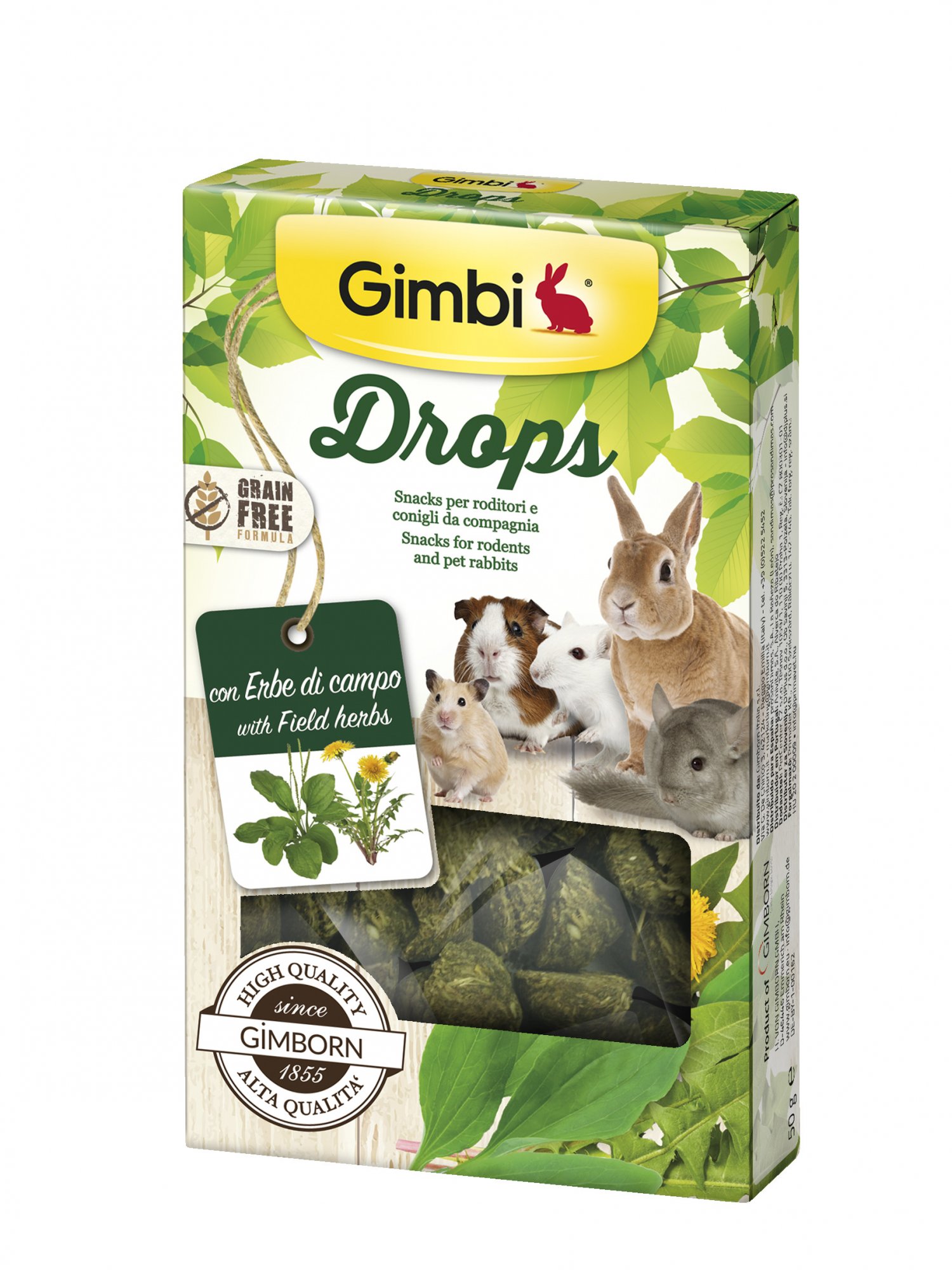 GIMBORN IT Gimbi DROPS pro hlodavce s polními bylinkami 50g