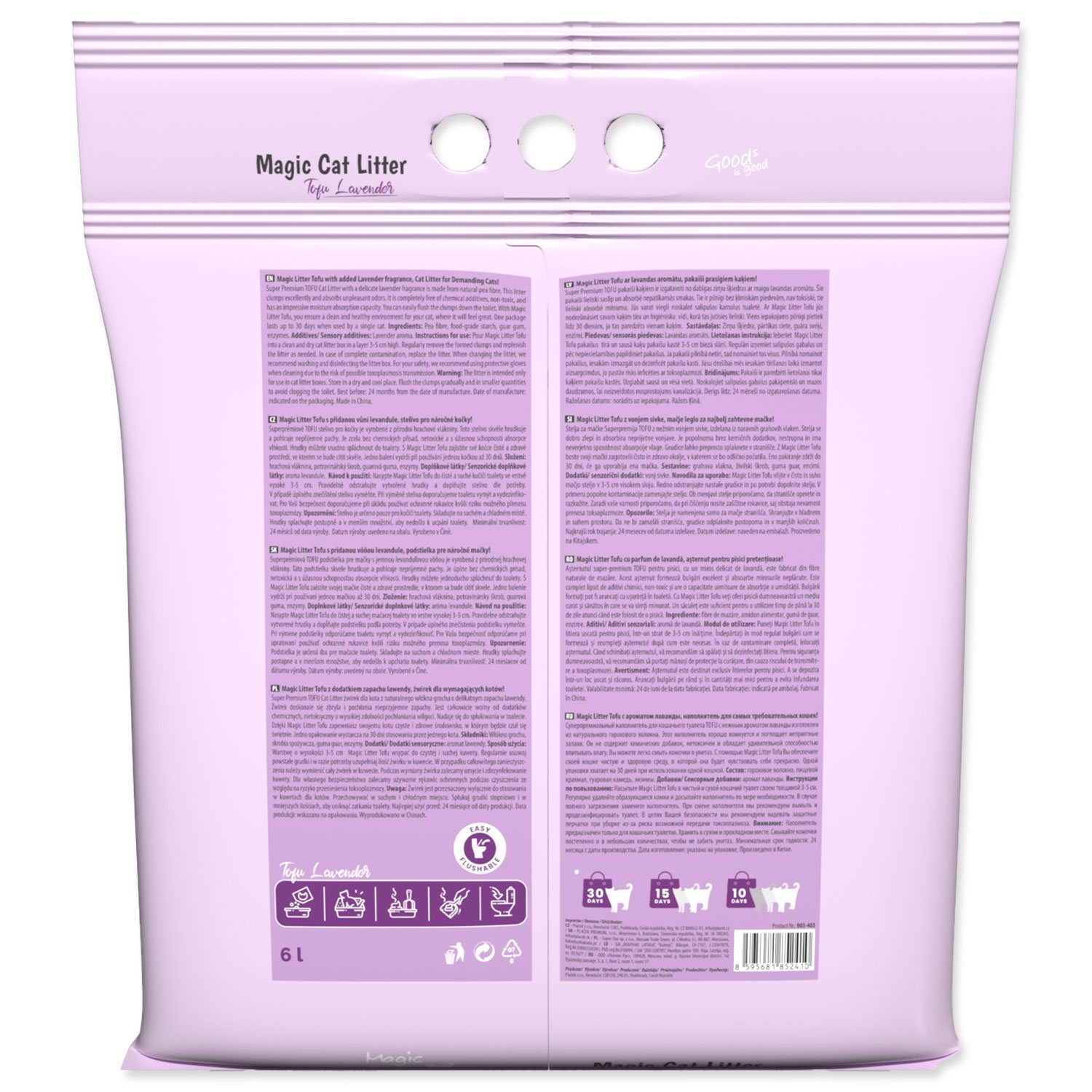 Stelivo Magic Litter Tofu levandule 2,7 kg/ 6 l