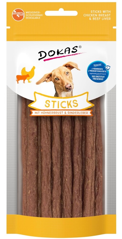 Dokas Tyčinky kuřecí prsa a hovězí játra 60 g