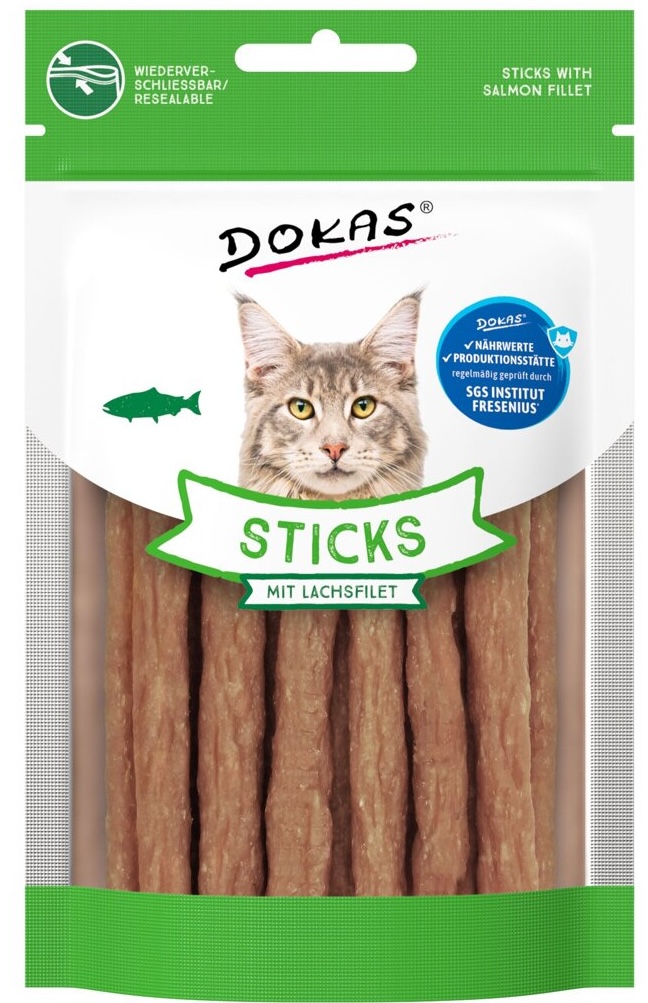 Dokas Tyčinky s lososem pro kočky 30 g