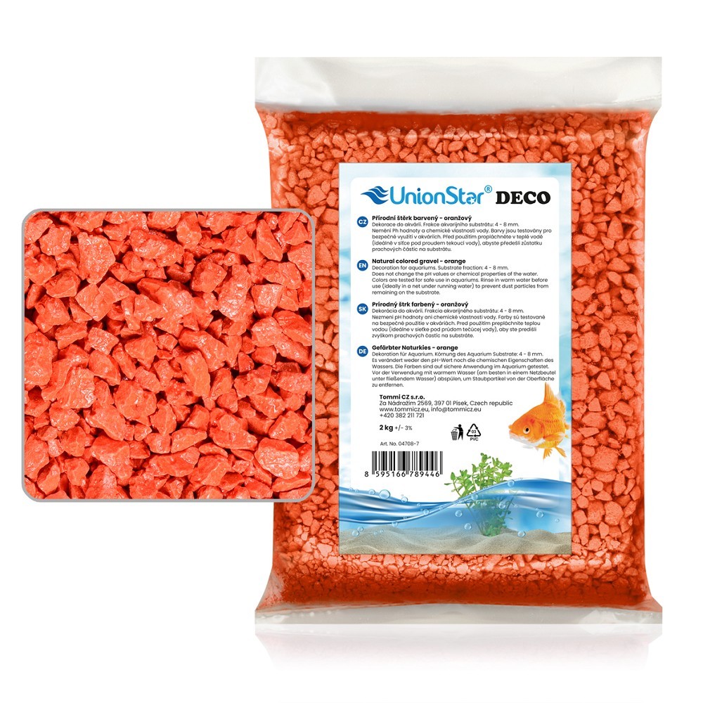 Unionstar Deco písek oranžový 0,7-1,2 mm, 2 kg