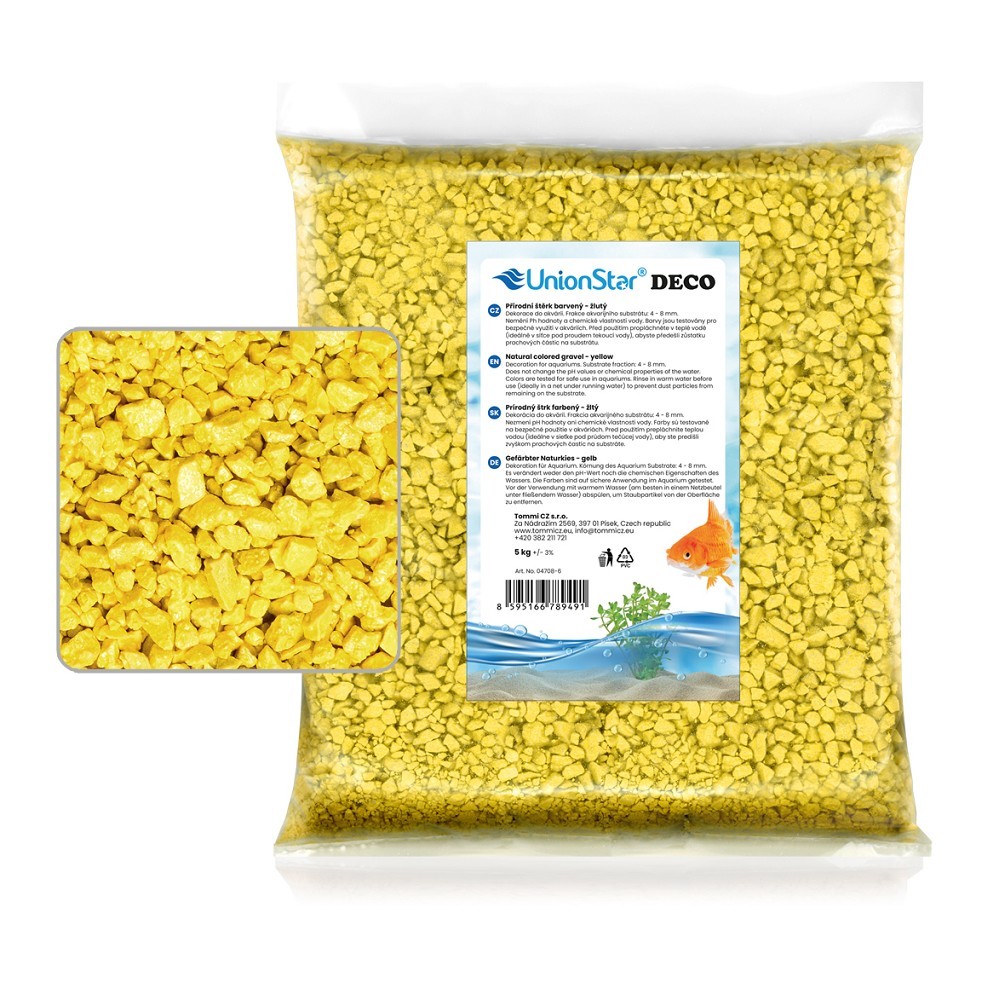 Akvarijní štěrk žlutý 5 kg DECO
