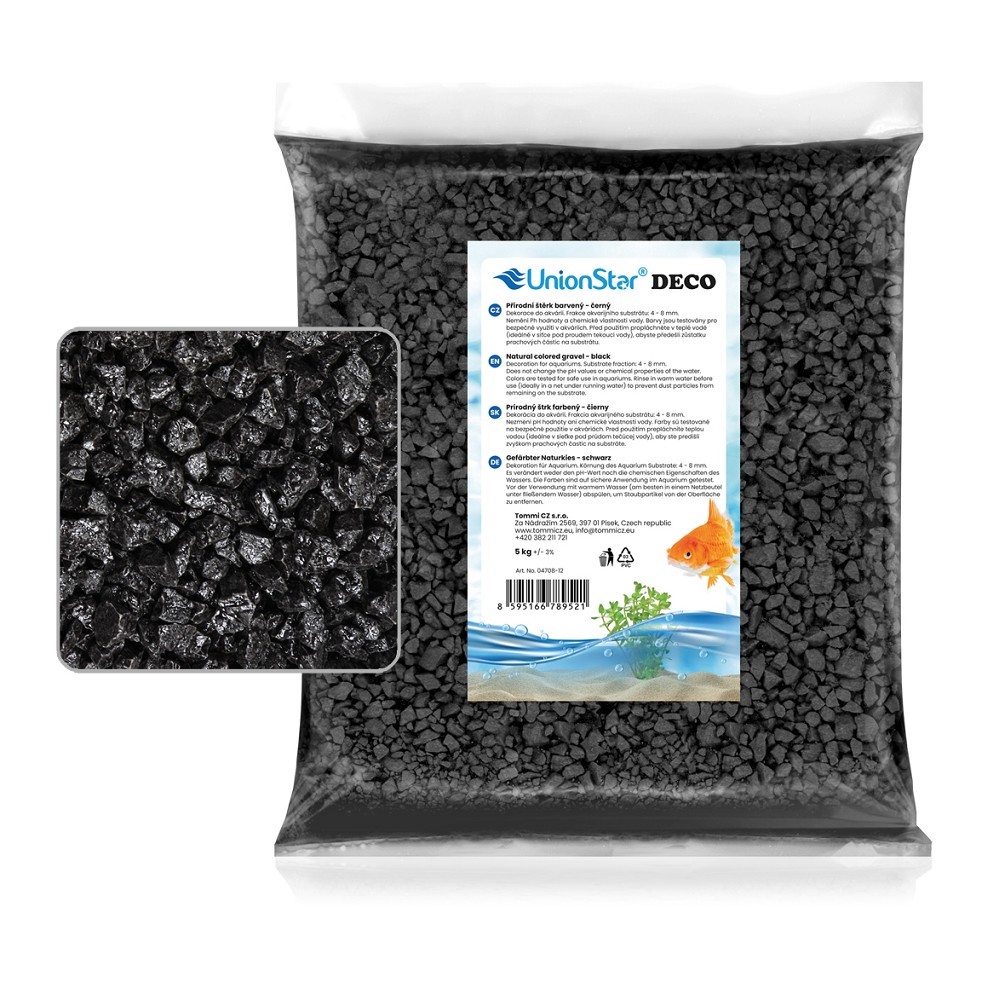 Akvarijní štěrk černý 5 kg DECO