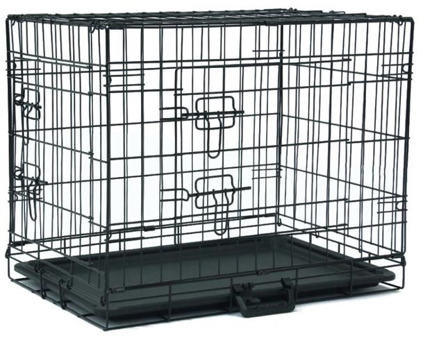 AK Pets A.K. skládací klec černá 2x dveře 77,5 x 48,5 x 55,5 cm