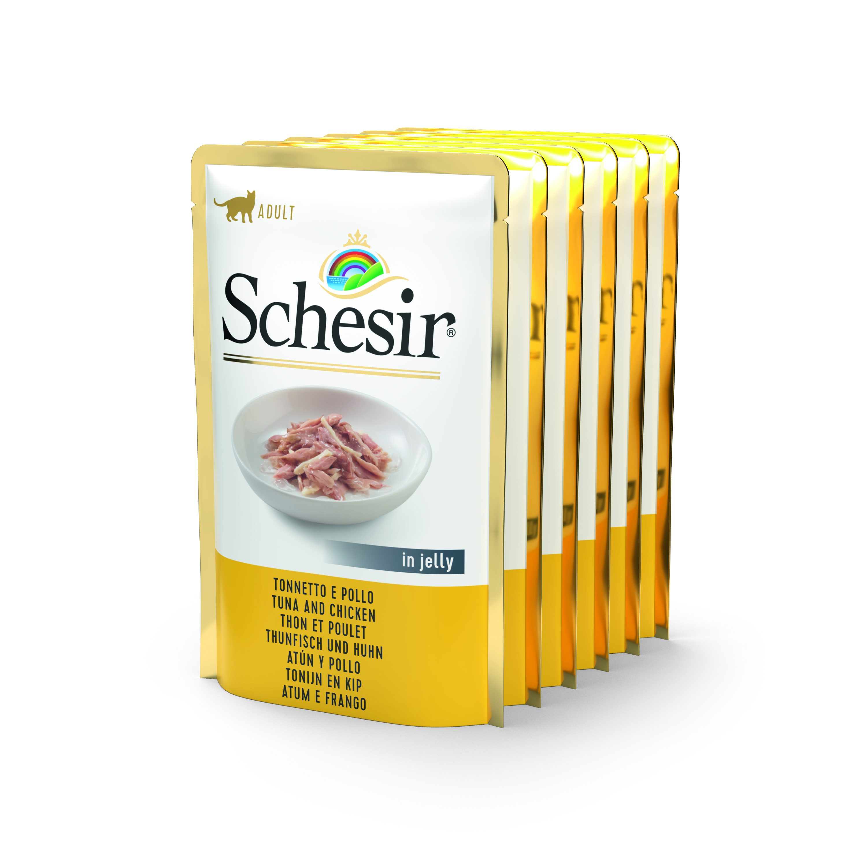 Schesir Cat kapsa Adult Monoprot. tuňák/kuře 6x85g