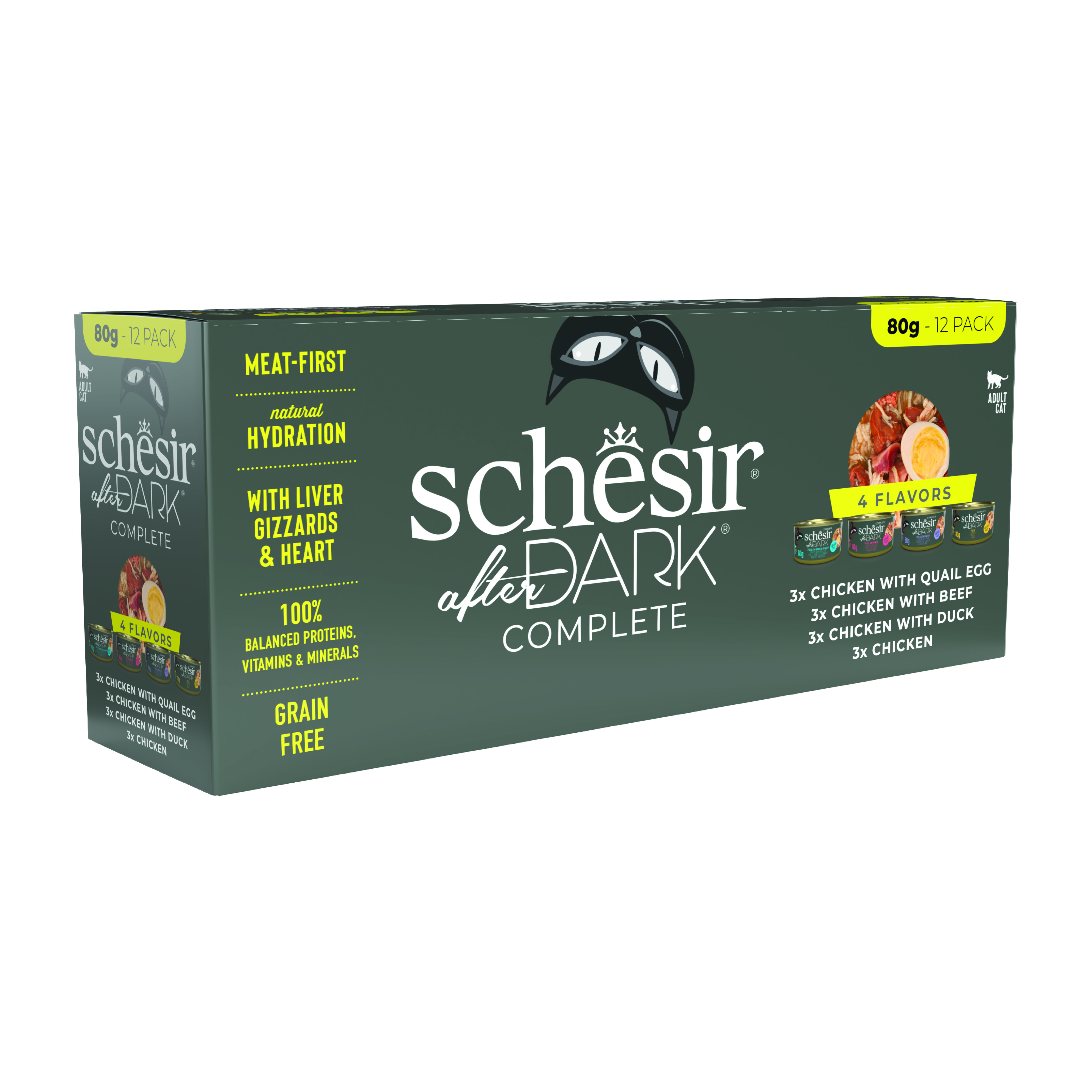 Schesir Cat konz. After Dark Wholefood Variety 12x80g