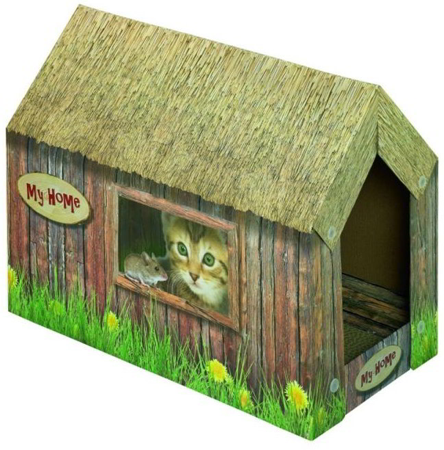 Nobby kartonový domeček pro kočky 49x26x36cm
