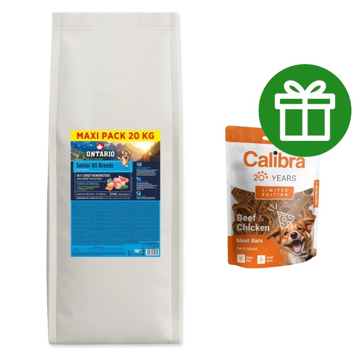 Krmivo Ontario Senior All Breeds Monoprotein Turkey & Sweet Potatoes 20kg