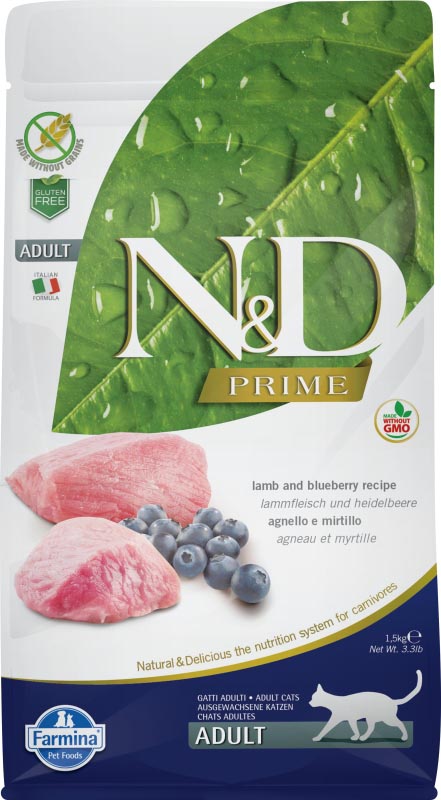N&D PRIME CAT Adult Lamb & Blueberry 1,5kg