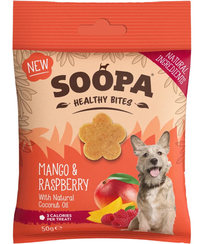 Soopa Pets Soopa Healthy Bites s mangem a malinou 50 g