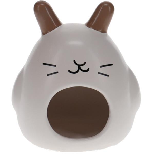 Duvo+ Domek keramika hlod. bílý, králík DuvoPlus 11x10x12cm