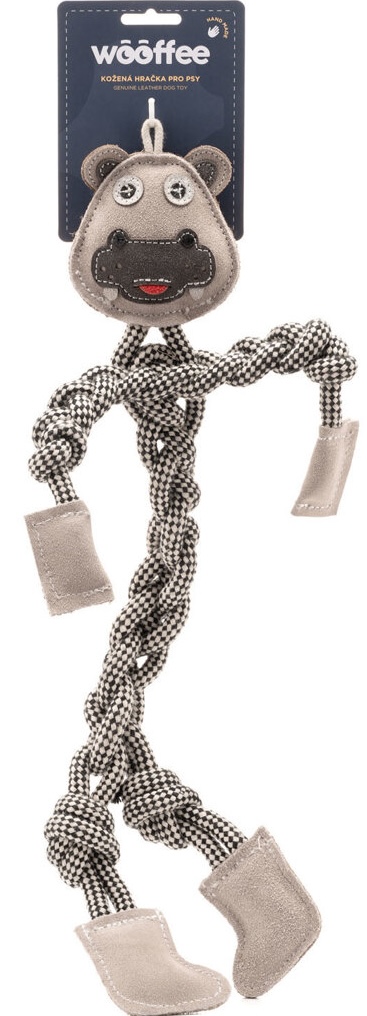 Wooffee pravá kůže provazový dlouhán hroch 44 cm