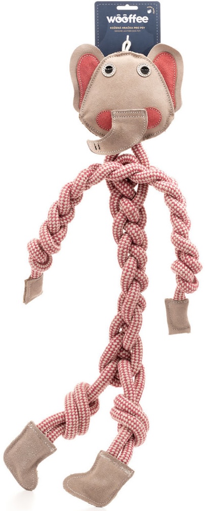 Wooffee pravá kůže provazový dlouhán slon 65 cm