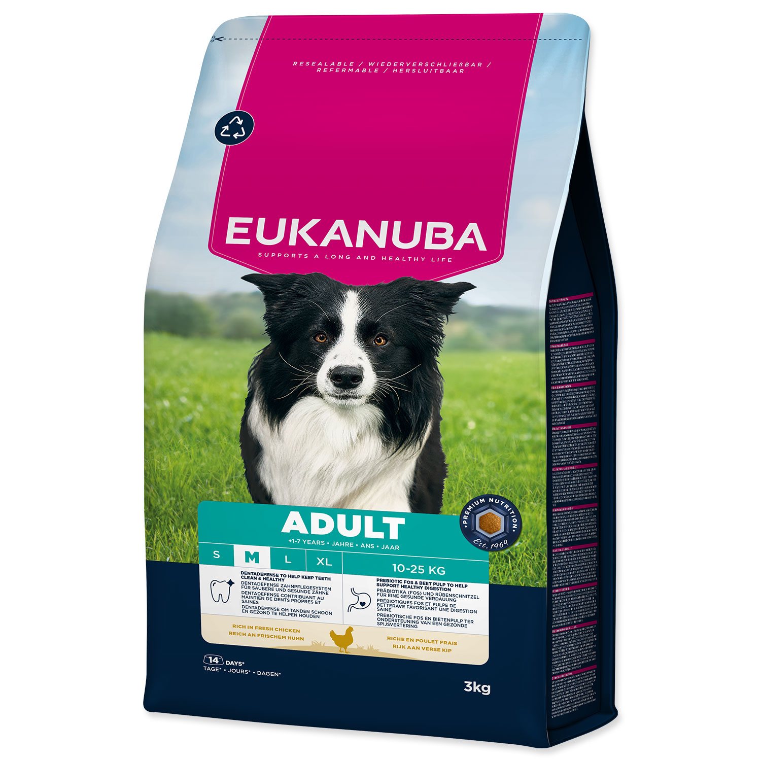 Krmivo EUKANUBA Adult Medium rich in fresh chicken 3 kg