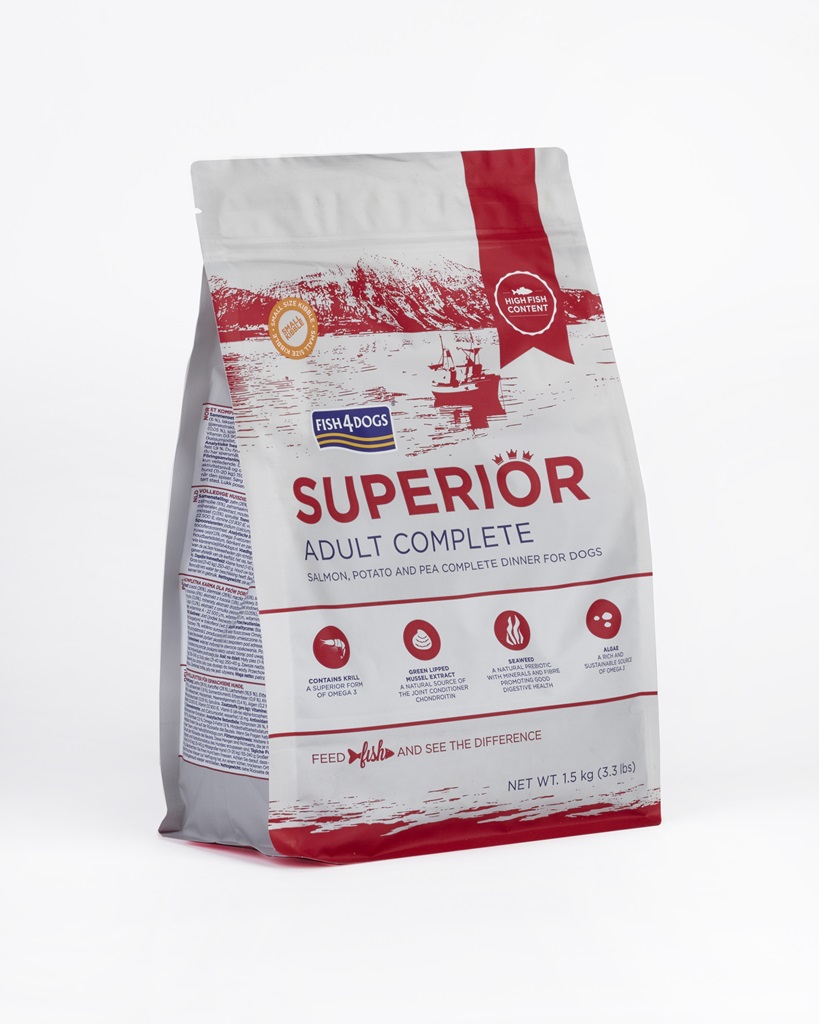 FISH4DOGS Granule malé pro dospělé psy Superior losos s bramborami 1,5 kg