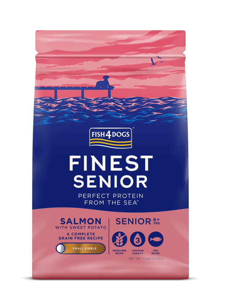 FISH4DOGS Granule malé prostarší psy Finest losos se sladkými bramborami 1,5 kg, 8+