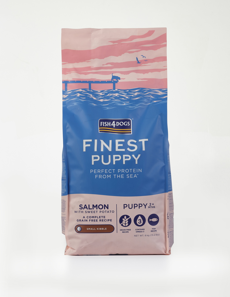 FISH4DOGS Granule malé pro štěňátka Finest losos se sladkými bramborami 6 kg, 2m+