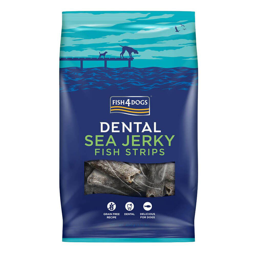 FISH4DOGS Pamlsky pro psy DENTAL SEA mořská ryba - proužky 500 g