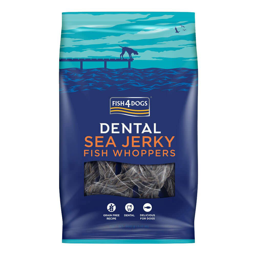 FISH4DOGS Pamlsky pro psy DENTAL SEA mořská ryba - kousky 500 g