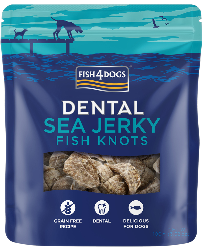 FISH4DOGS Pamlsky pro psy DENTAL SEA mořská ryba - uzlíky 100 g