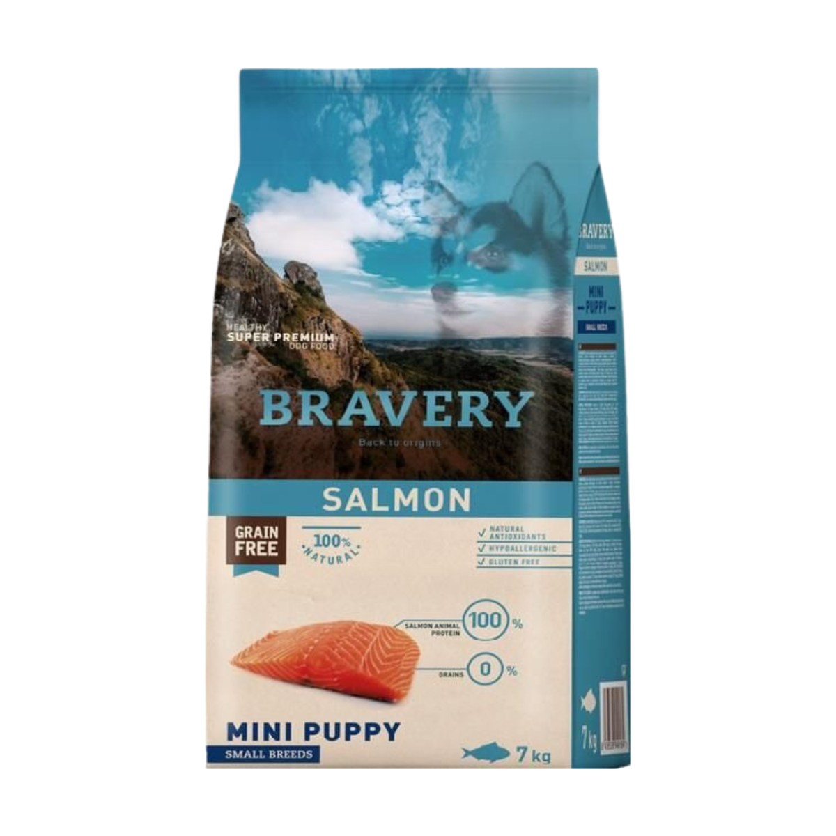 Bravery Dog Mini Puppy Salmon - 7kg