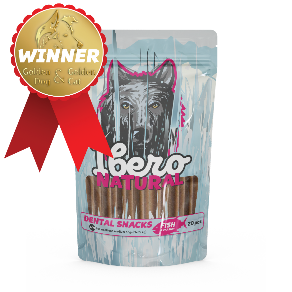 Ibero Cold Pressed Dental Snack Ryba/Pastinák - S/M (20ks)