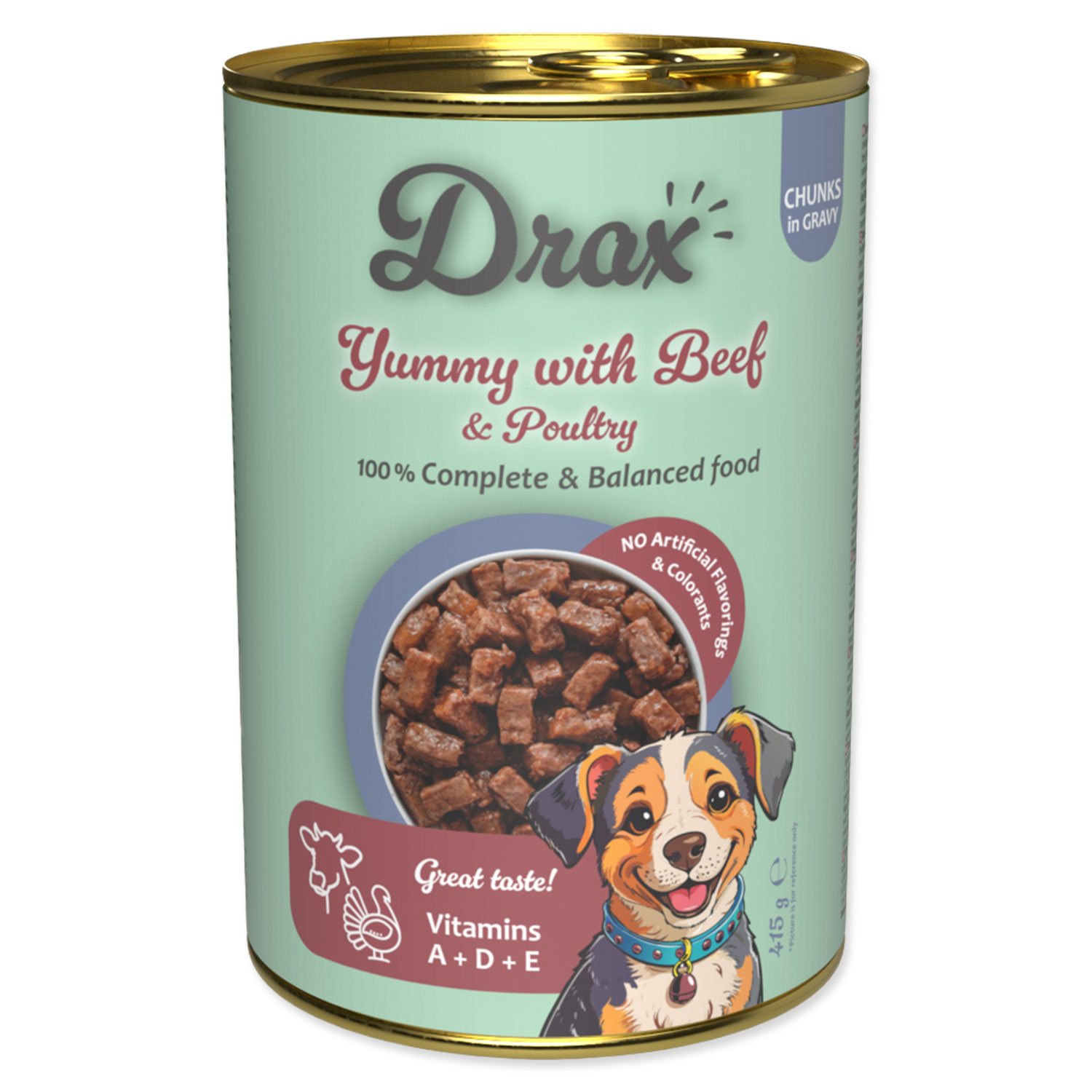 Konzerva Drax Adult s hovězím a drůbežím 415g