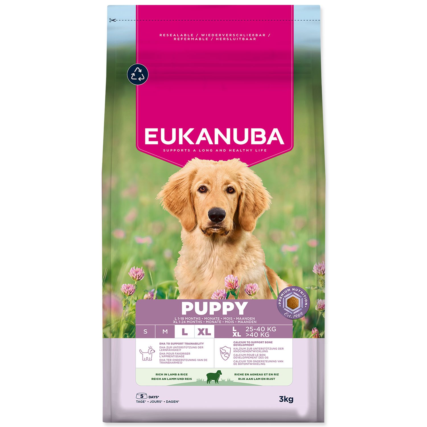 Krmivo EUKANUBA Puppy Large rich in lamb 3 kg