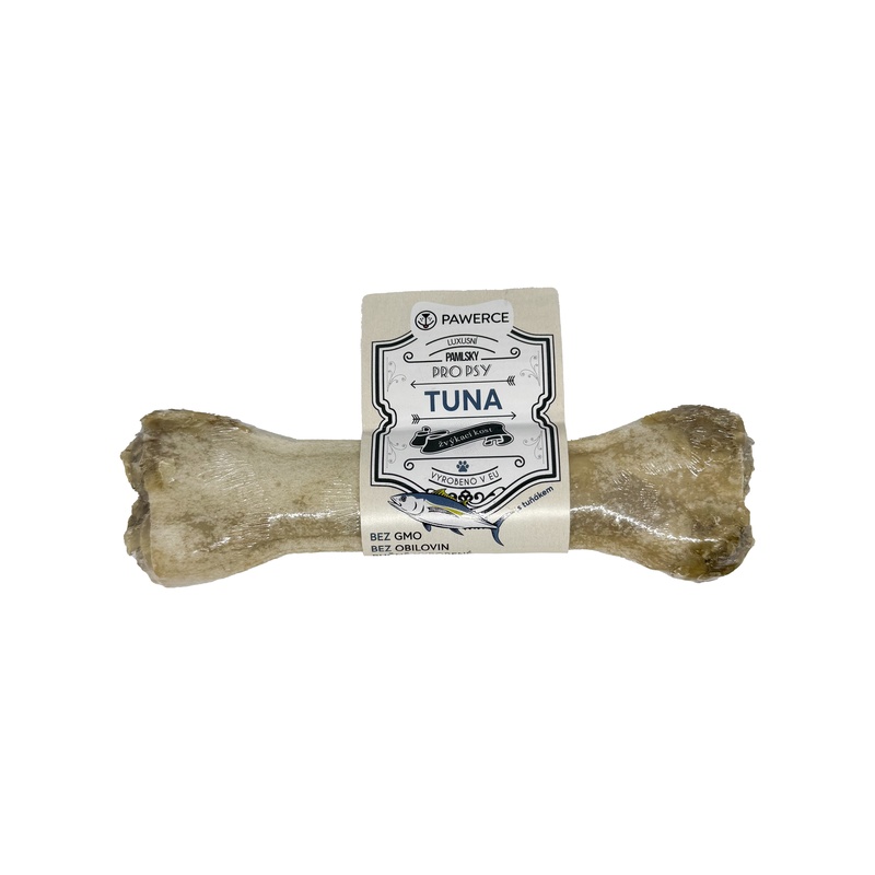 Pawerce žvýkací kost plněná tuňák 17cm