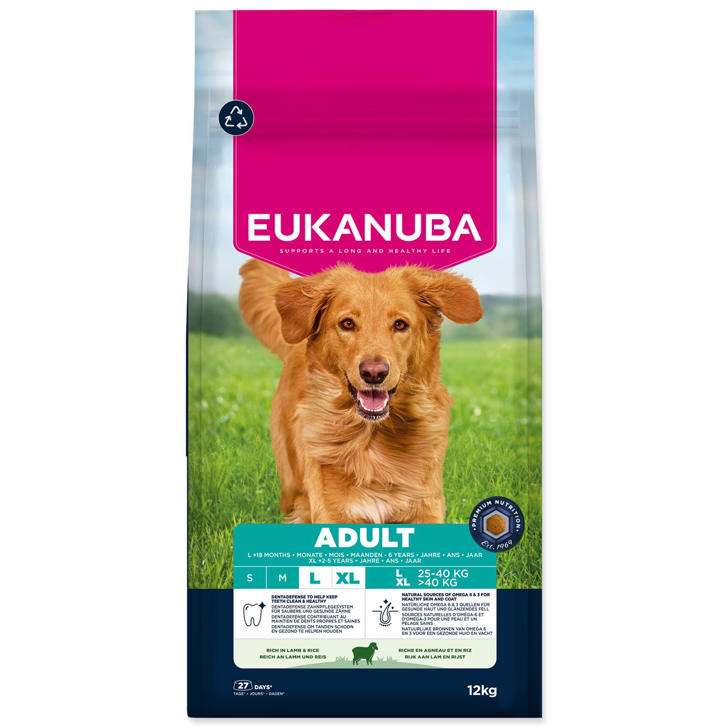 Krmivo EUKANUBA Adult Large rich in lamb and rice 12 kg