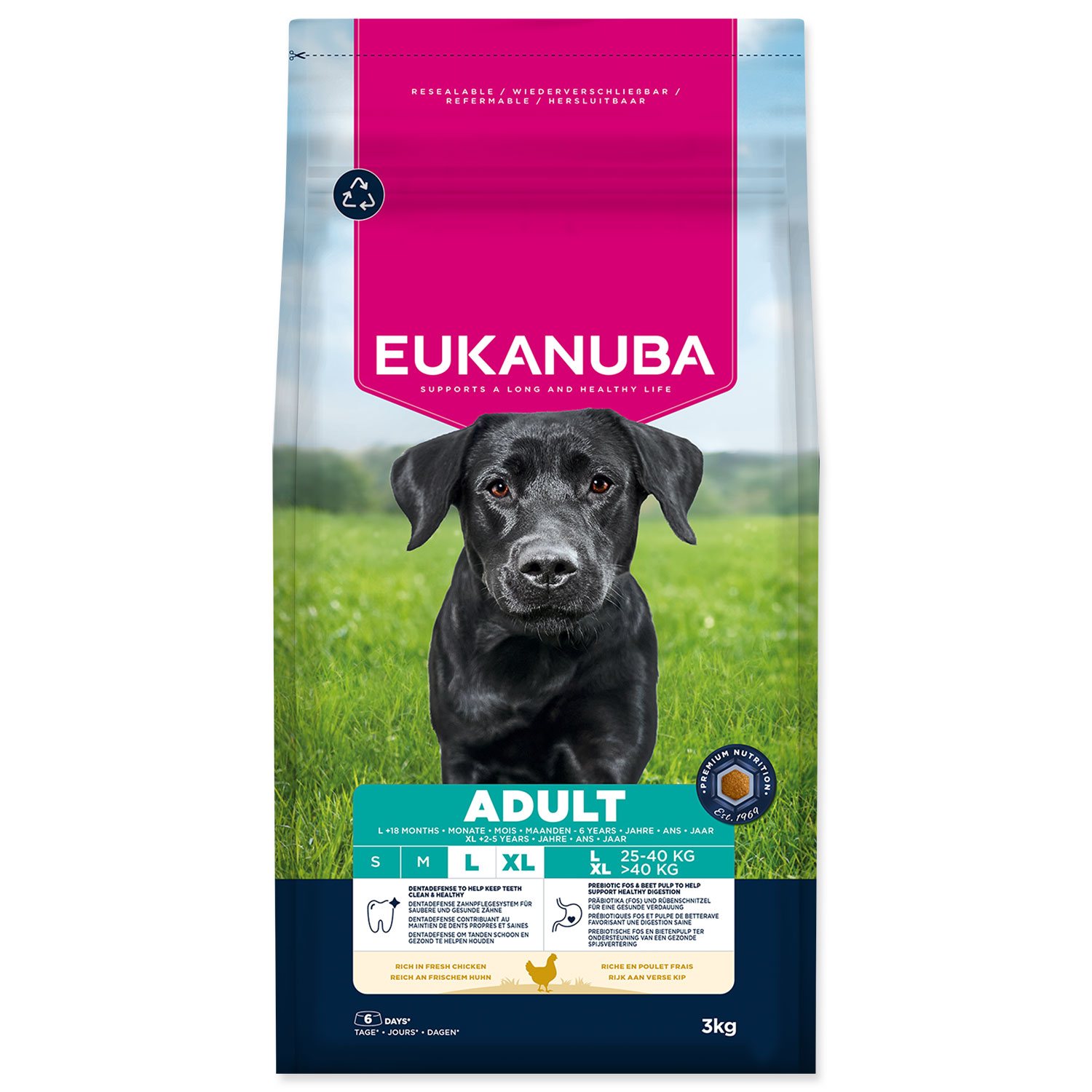Krmivo EUKANUBA Adult Large rich in fresh chicken 3 kg