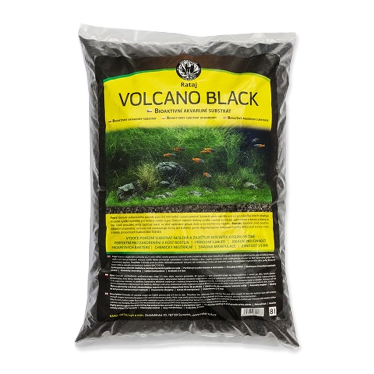 Substrát Rataj Volcano Black černý akvarijní 2l