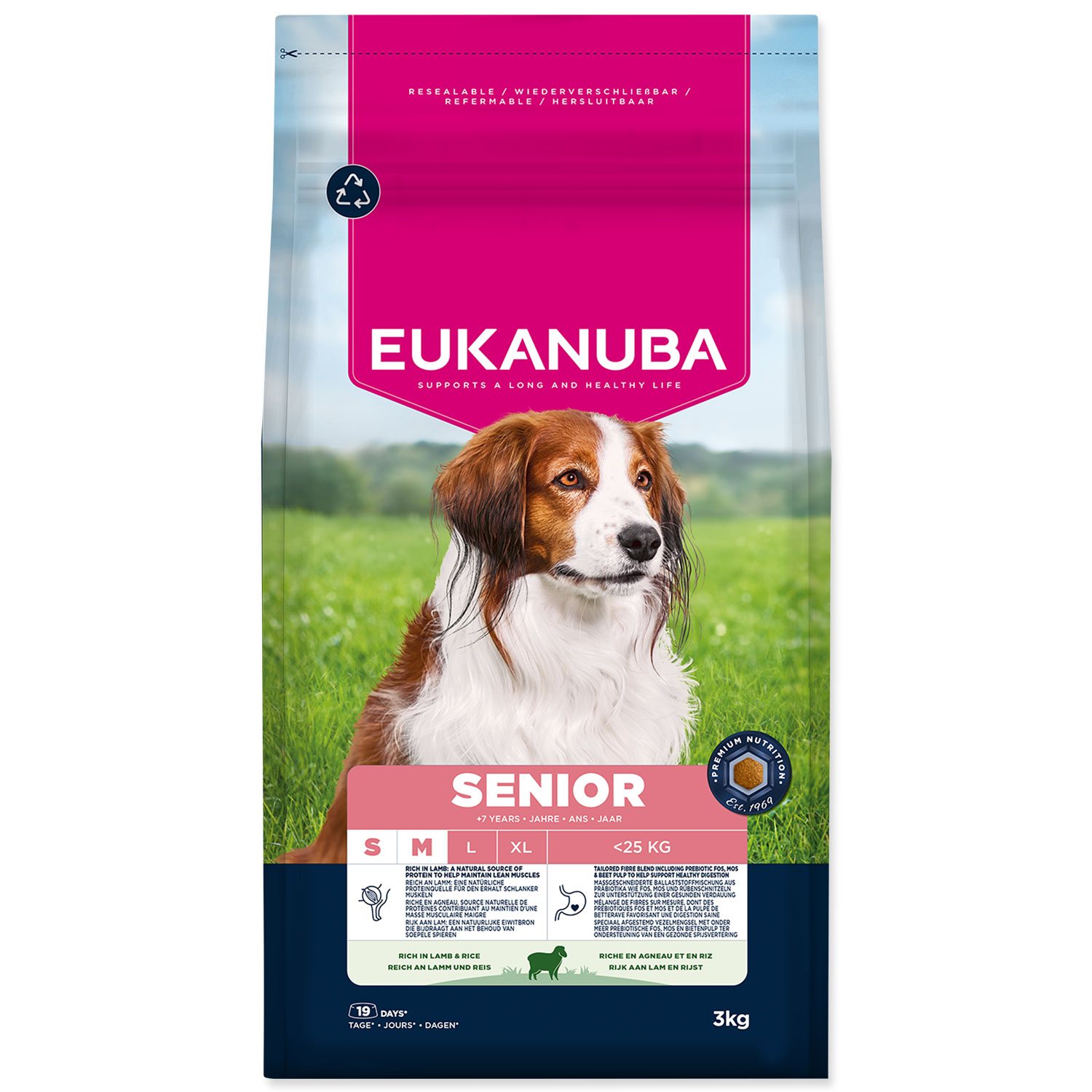 Krmivo EUKANUBA Senior Small and Medium rich in lamb 3 kg