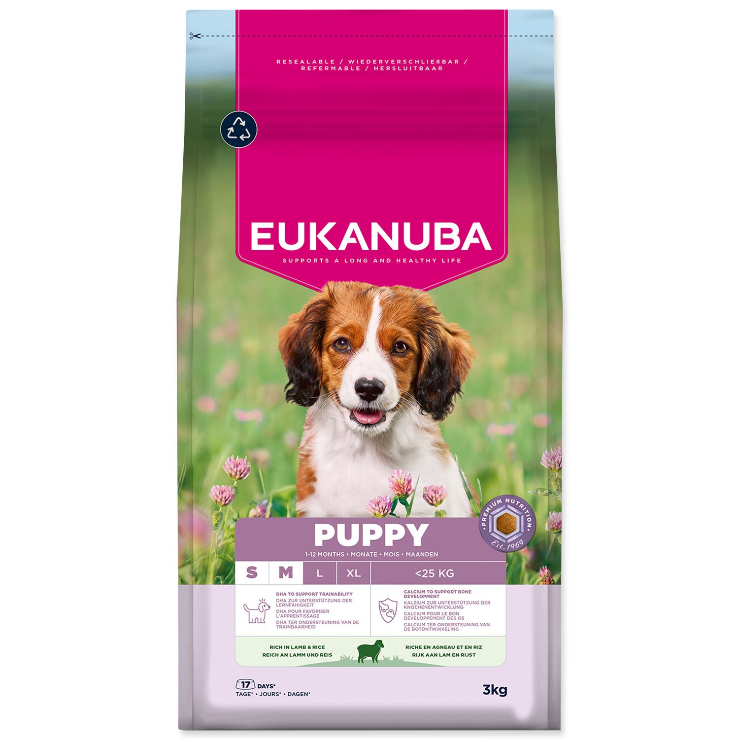 Krmivo EUKANUBA Puppy Small & Medium rich in lamb 3 kg