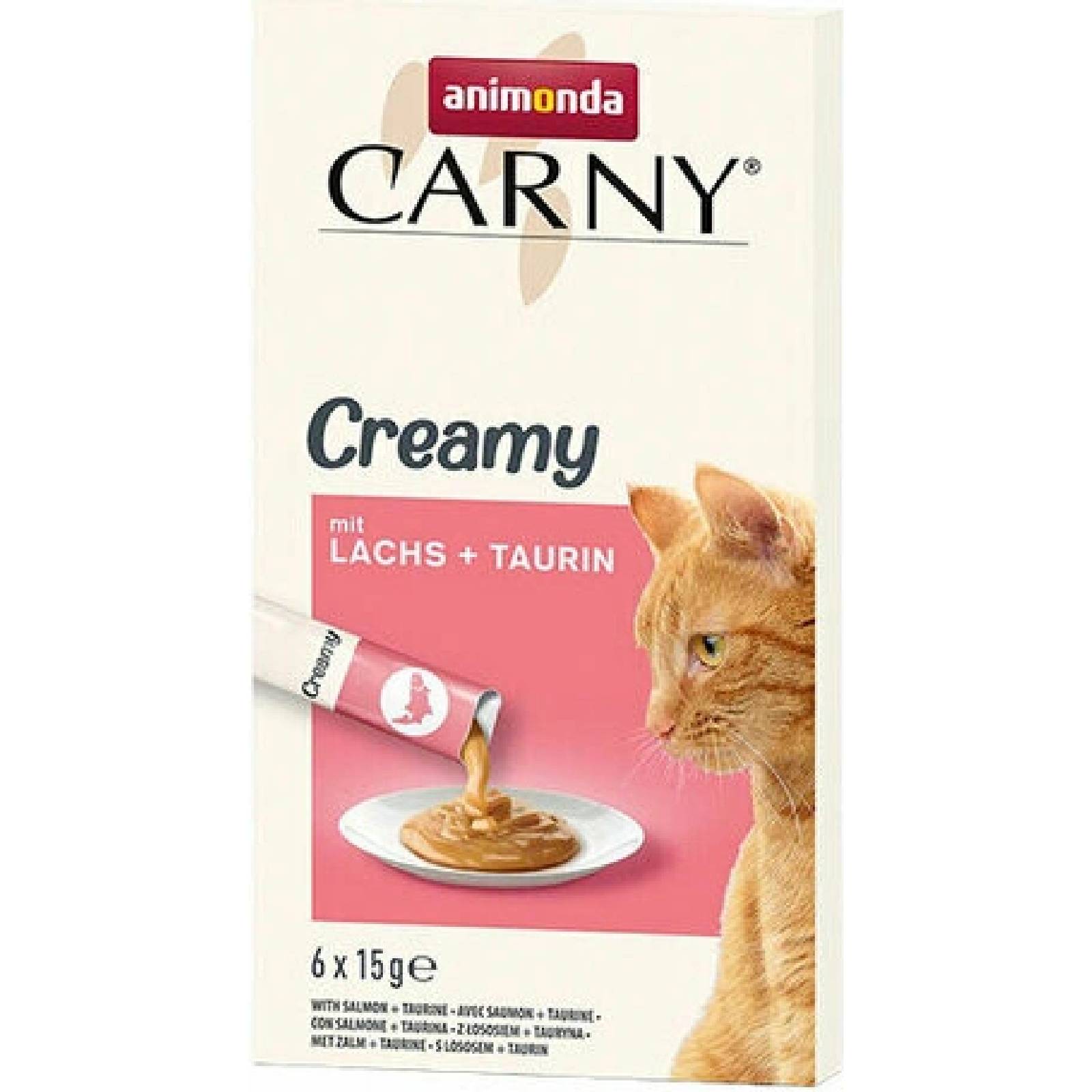 Animonda CARNY Creamy Salmon, krémový pamlsek, losos s taurinem, 6 x 15 g